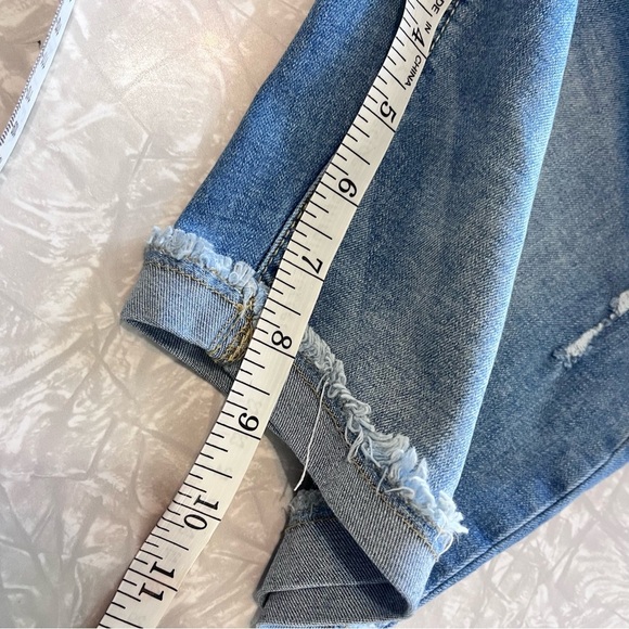 girls justice size 12 plus jean shorts 8.5in inseam summer cuffed hem med wash - Picture 7 of 7